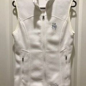 Eddie Bauer fleece vest with Asian symbols size M